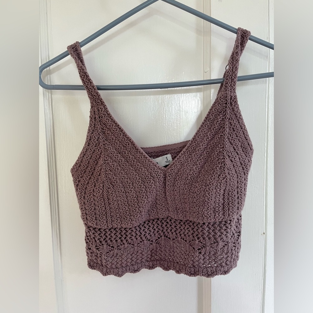 Hollister Co. Purple Crochet Tank Top